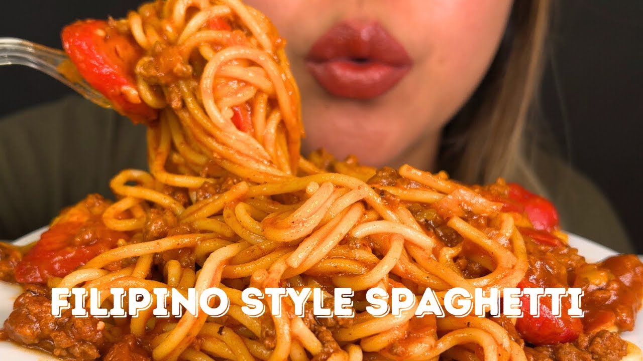 ASMR Filipino Style Spaghetti (Inspired Pinoy Recipe) Mukbang