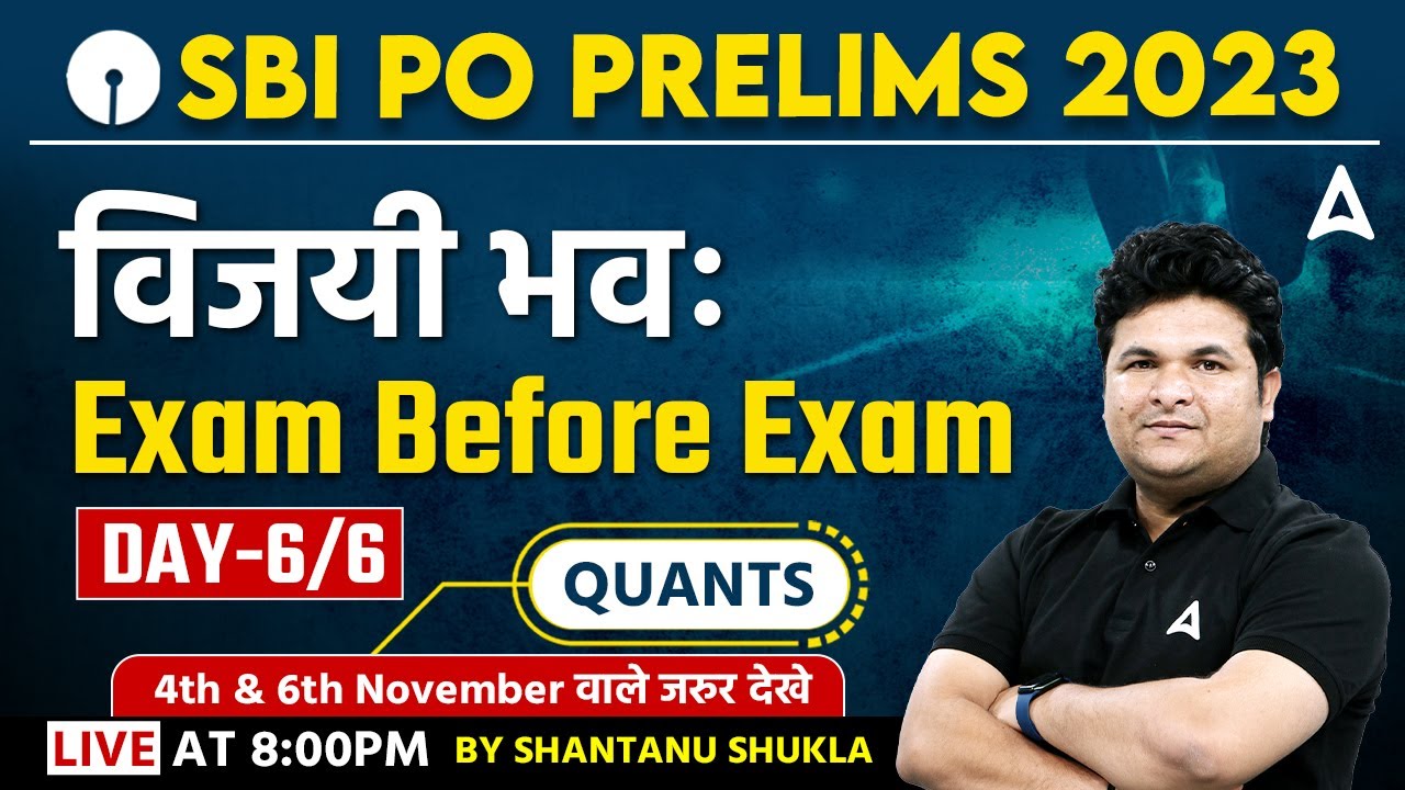 SBI PO Prelims 2023 | SBI PO Quantitative Aptitude Marathon Class | Day-6 | Maths By Shantanu Shukla