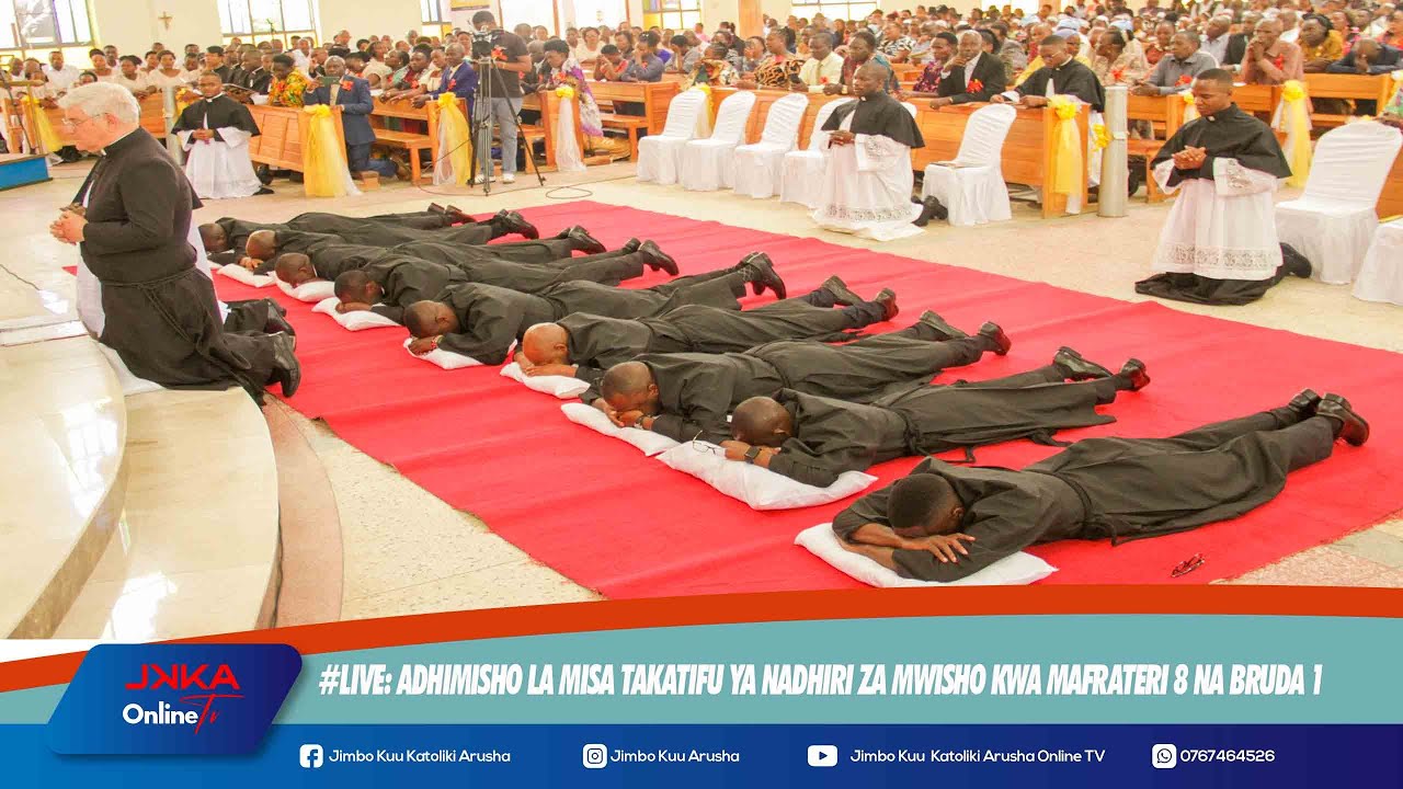 #LIVE:  ADHIMISHO LA MISA TAKATIFU YA NADHIRI ZA MWISHO KWA MAFRATERI 8 NA BRUDA 1