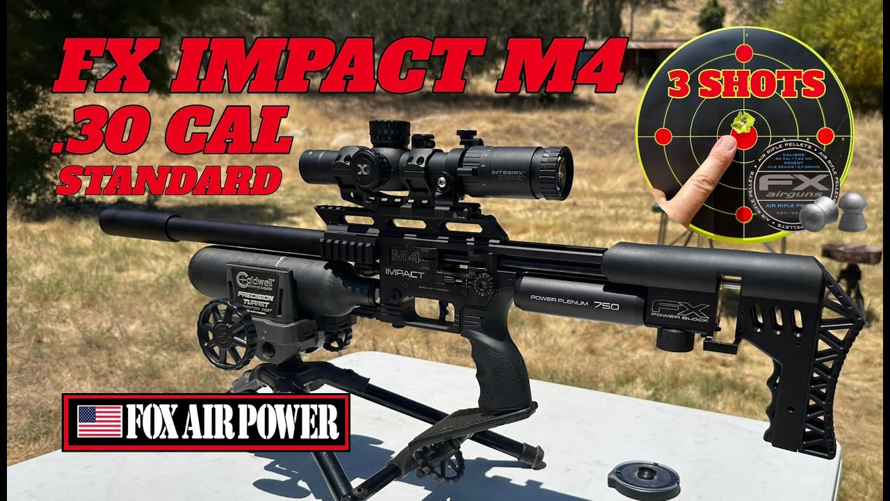 FX IMPACT M4 .30 CAL TESTING SLUGS & PELLETS OUTDOORS WITH FOX AIR POWER