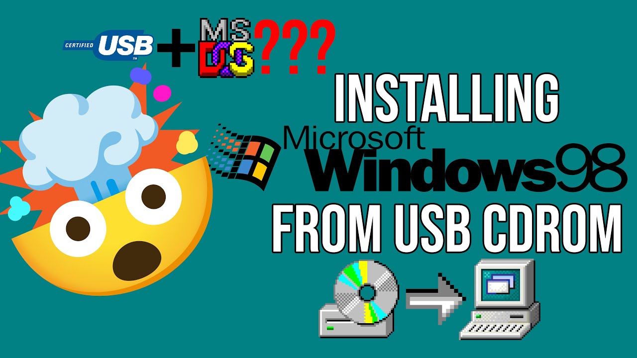 USB drives in MS-DOS? 😮 Installing Windows 98 from USB CDROM!