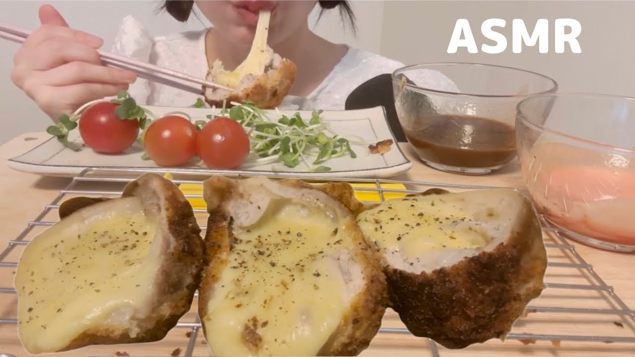 【ASMR】チーズとんかつを食べる 🐷🧀ASMR┃mukbang┃Eating Sounds┃