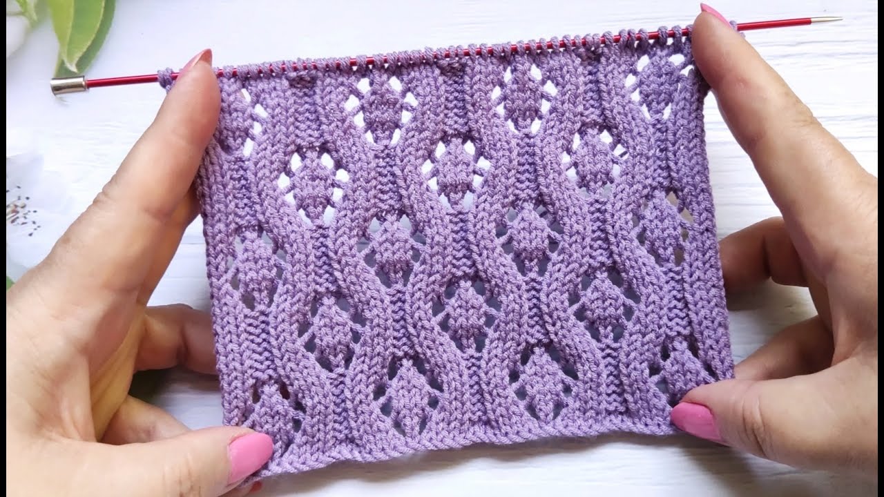 Lace Stitch Knit Pattern| Ajourmuster stricken| Punto traforato ai ferri | Punto calado a dos agujas