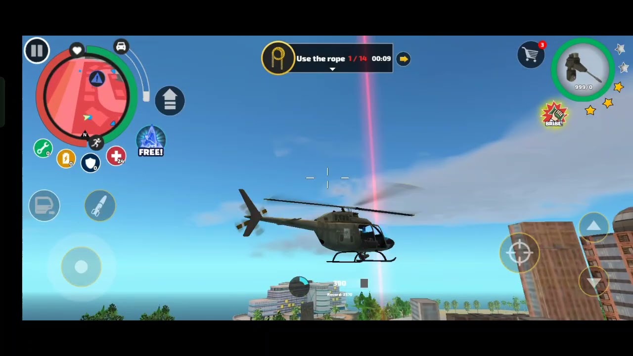 (15) Rope hero vice Town ( Helicopter driving) Gameplay - HD