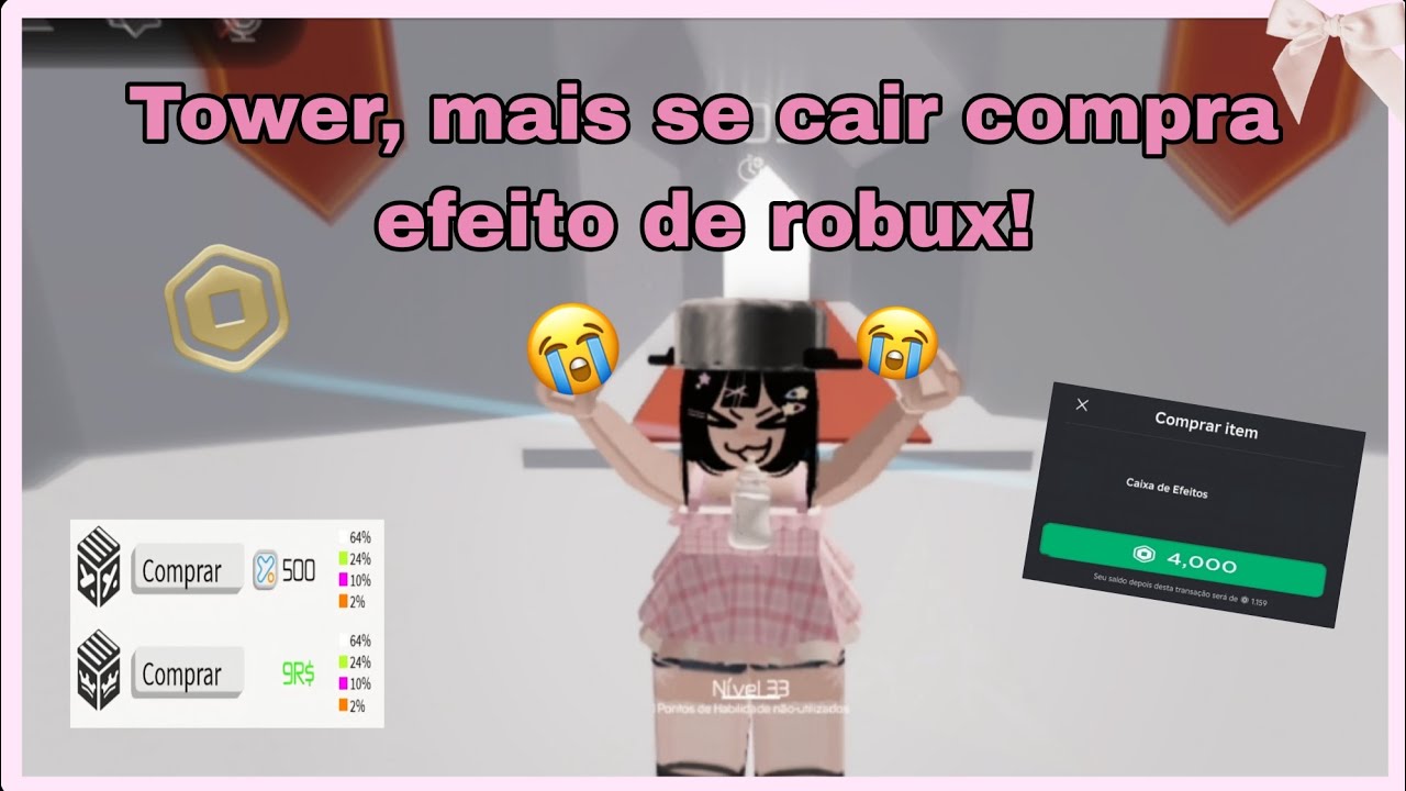 Tower Of Hell, mas se cair compra efeito da Caixa de robux!!😵‍💫💰(Gastei muito?💸) 