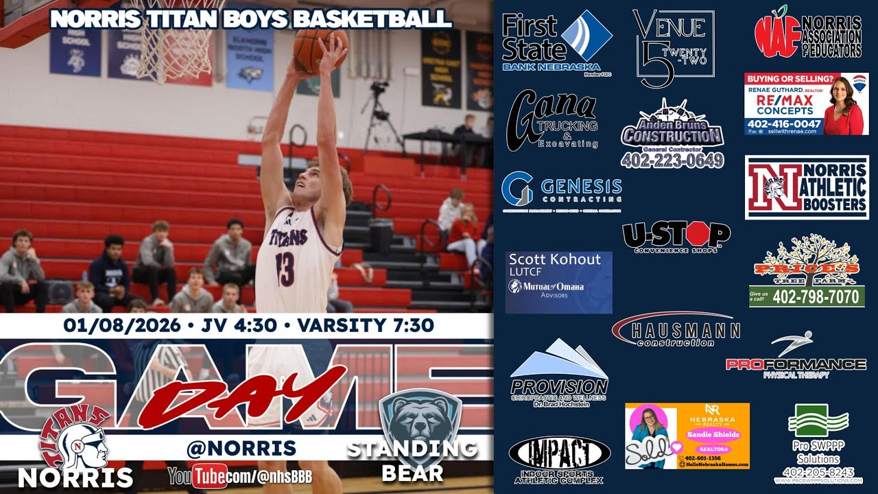 🏀 Norris Boys Basketball vs Standing Bear, 1-08-2026