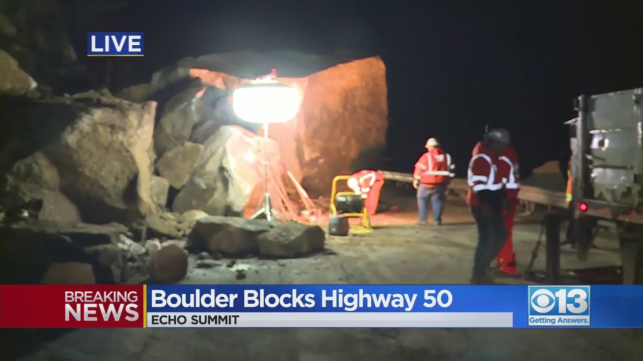 Highway 50 At Echo Summit To Be Closed Through The Night Due To Rockslide