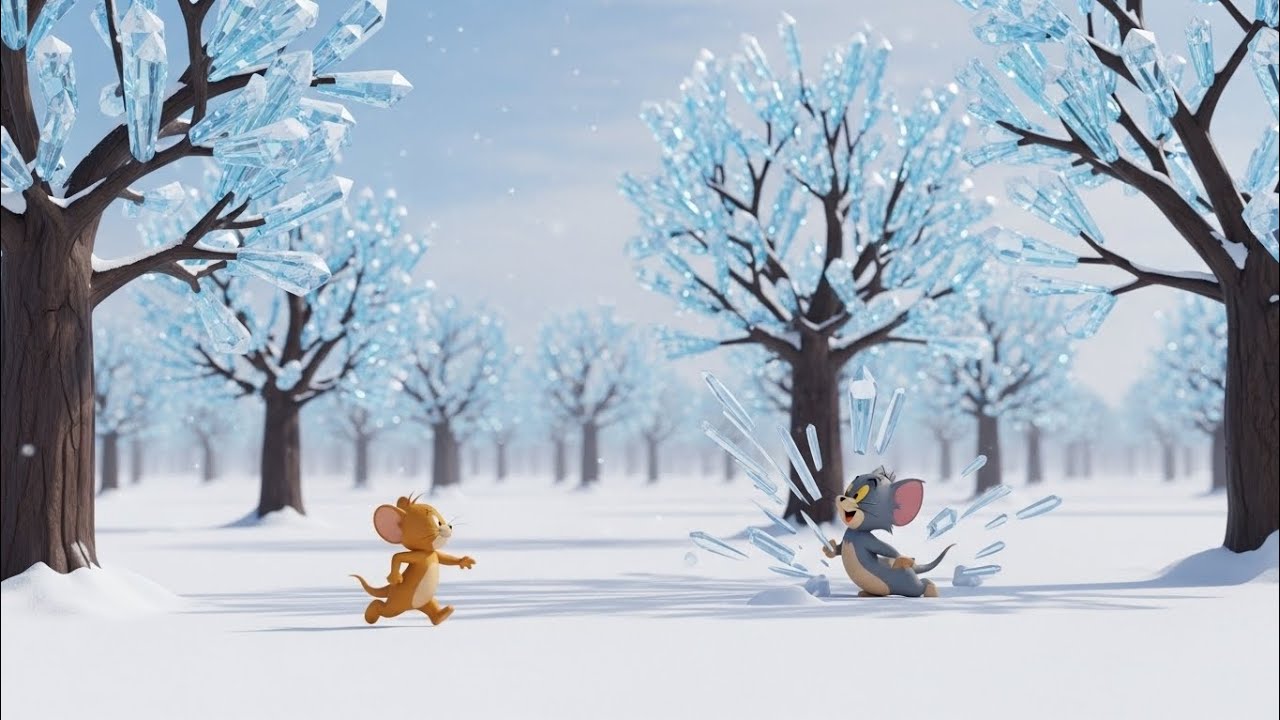 Tom and Jerry Crystal Snow Forest ❄️✨ | Funny Cartoon Chase | Kids Worlds Official