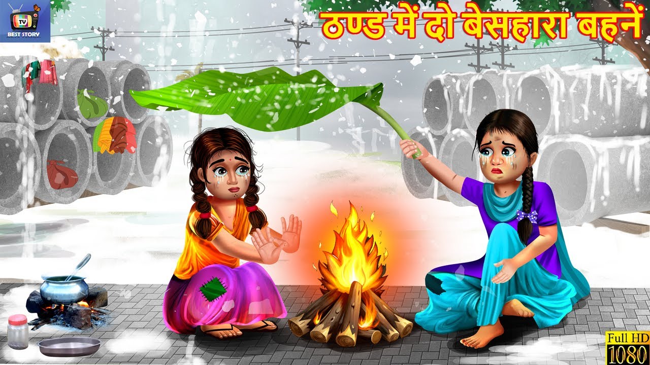 ठण्ड में दो बेसहारा बहनें | Thand Me Do Besahara Bahne | Hindi Kahani | Moral Stories |Hindi Cartoon