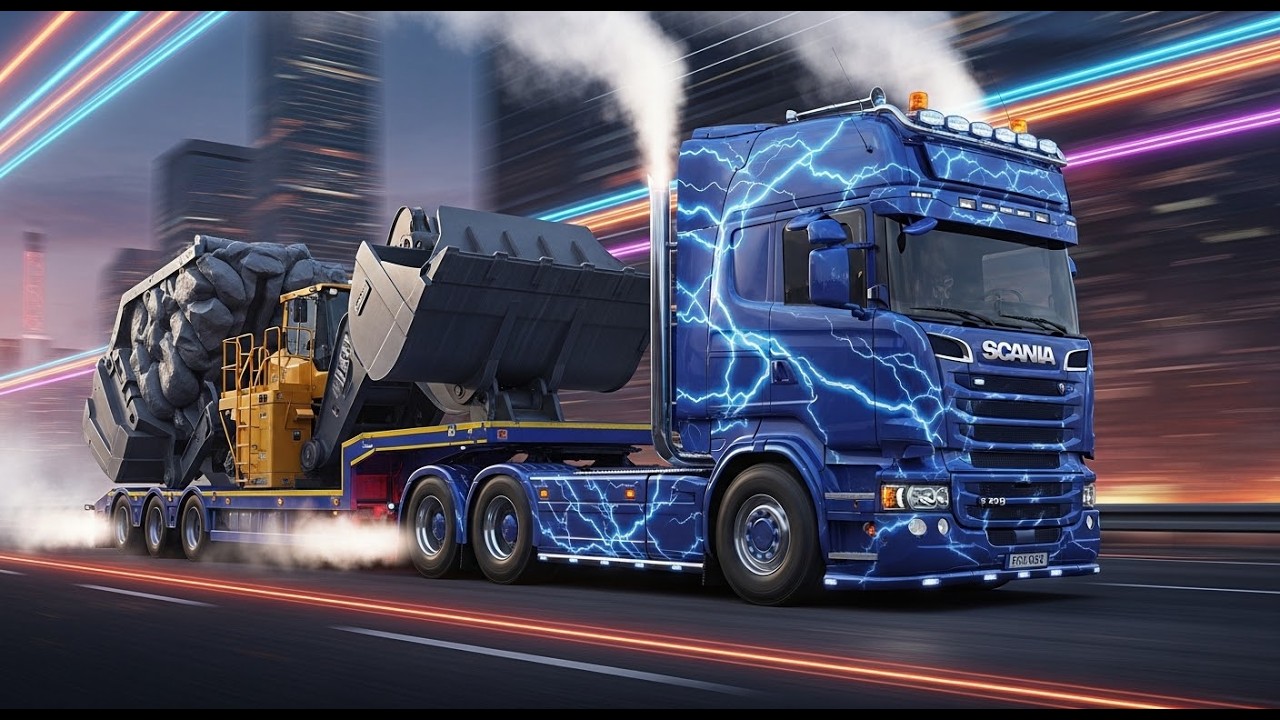 || ETS2 || Scania R 730: ILLEGAL Exhaust Sound Test & Heavy Volvo Rock Buckets @jrpb 4K