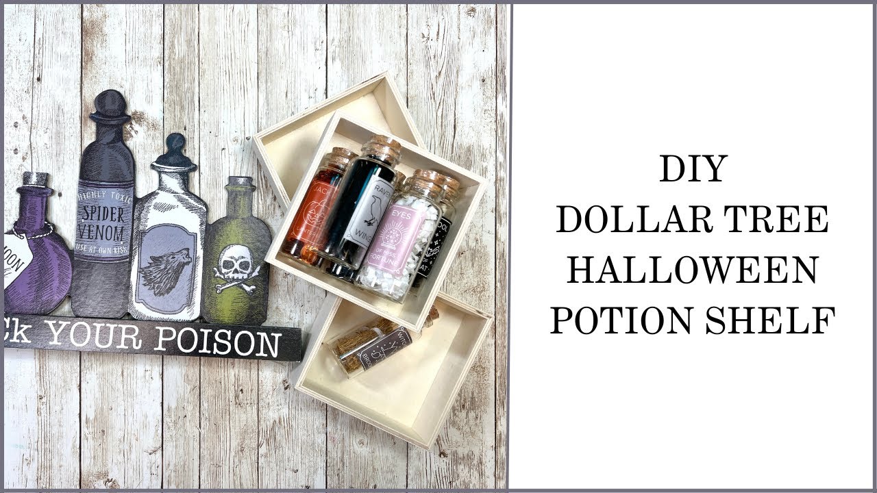 DIY Dollar Tree Potion Shelf || Halloween Decor || Spooky Season Craft || 1 Quick Craft