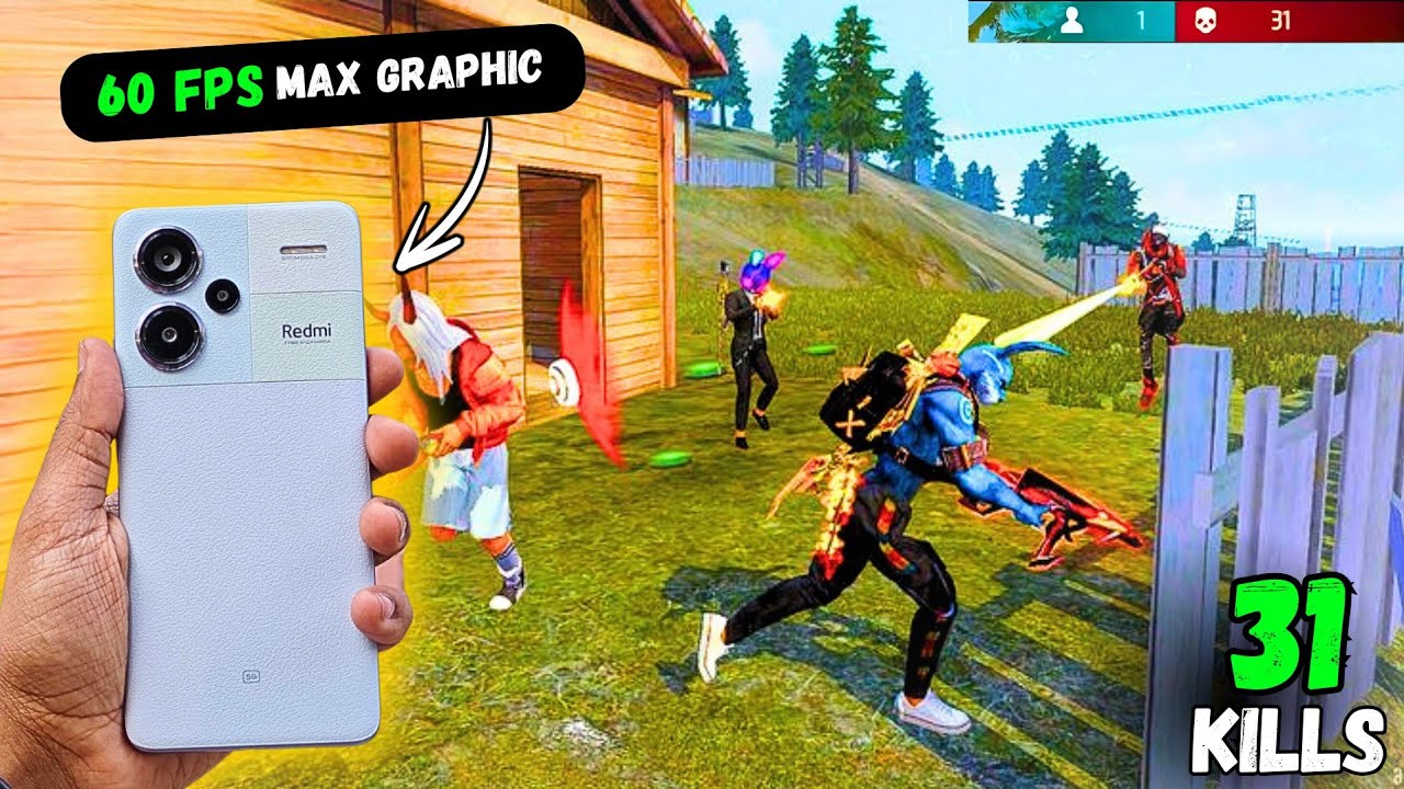 Redmi Note 13 Pro+ 5G Free Fire Maximum Graphics Settings Test | 120hz