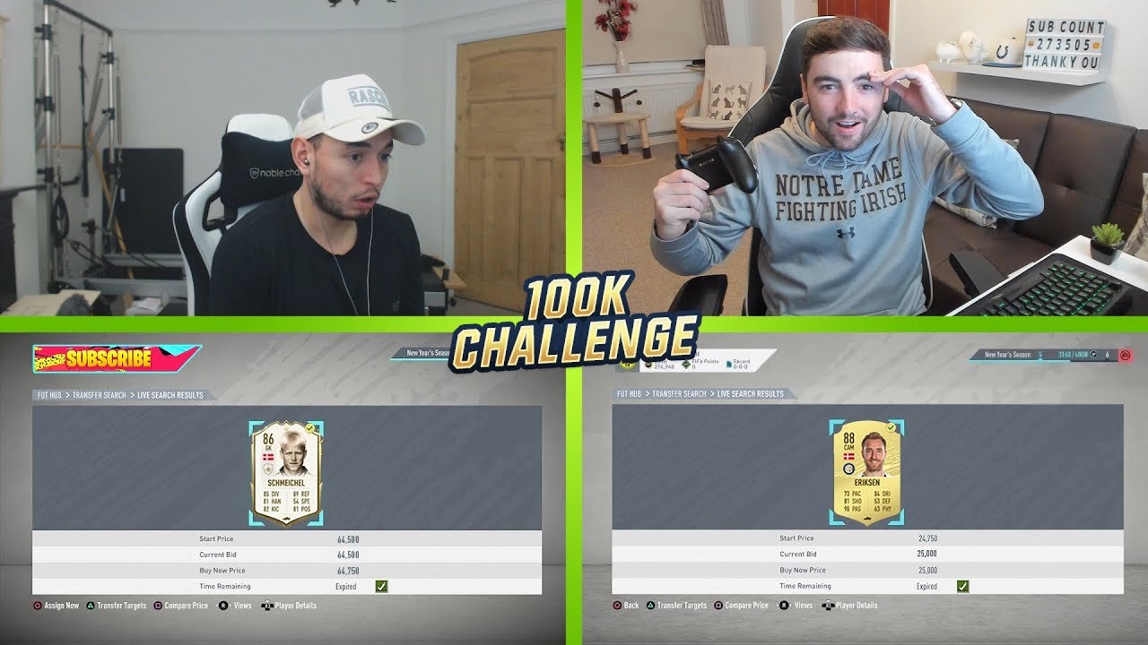 THE 100K TRADING CHALLENGE vs HOMELESPENGUIN 😱 (FIFA 20 SNIPING)