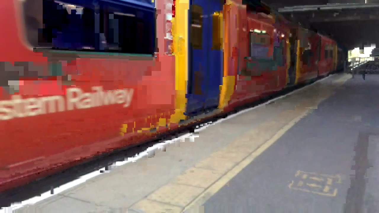 south western railway class 456 and 455 leaving Wimbledon