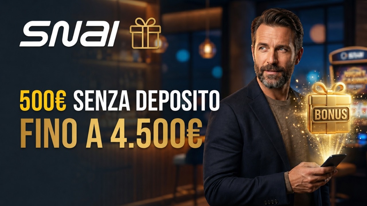 Bonus SNAI Casino: 500&euro; Senza Deposito + 4500&euro;! 🛑 Cambia Tutto!