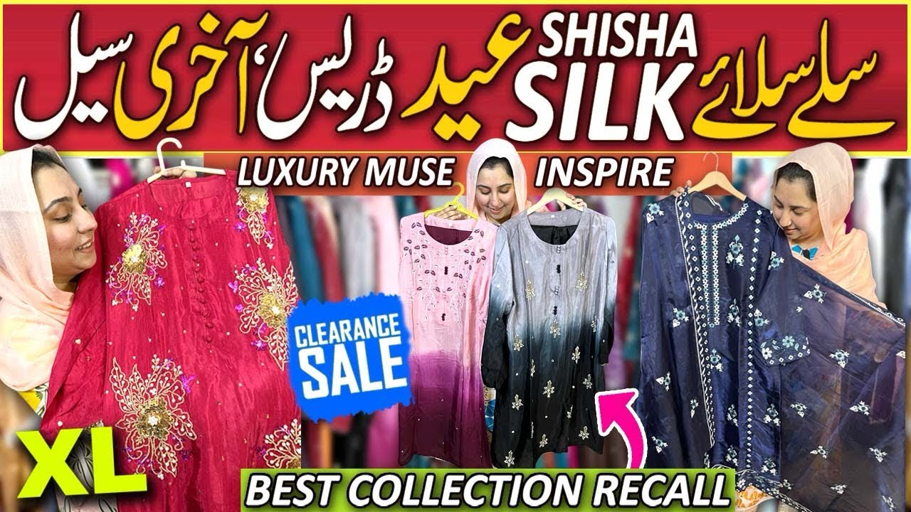SHISHA SILK,Raw Silk MUSE Work 💥Ready To Wear Eid Dresses| Last Clearance Sale XL Available.