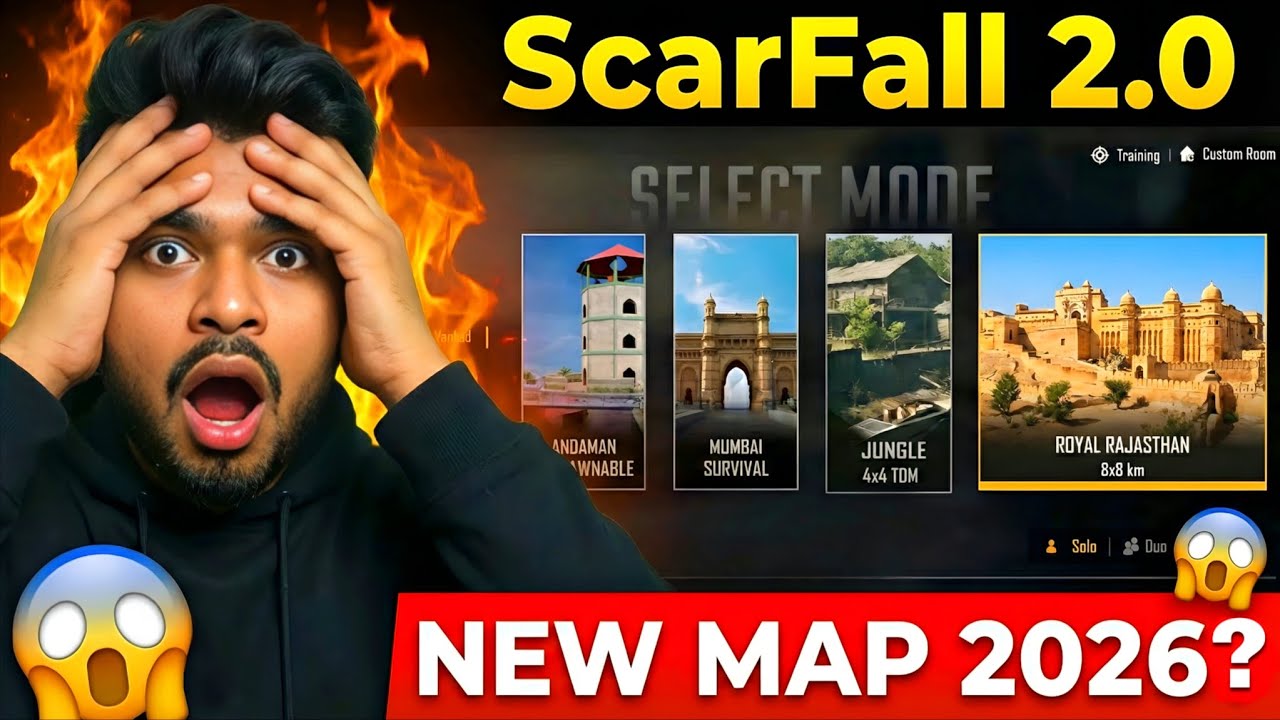 ScarFall 2.0 New Map 2026 Leak 😱 | Jungle Map ya Royal Rajasthan? Hidden Maps Revealed