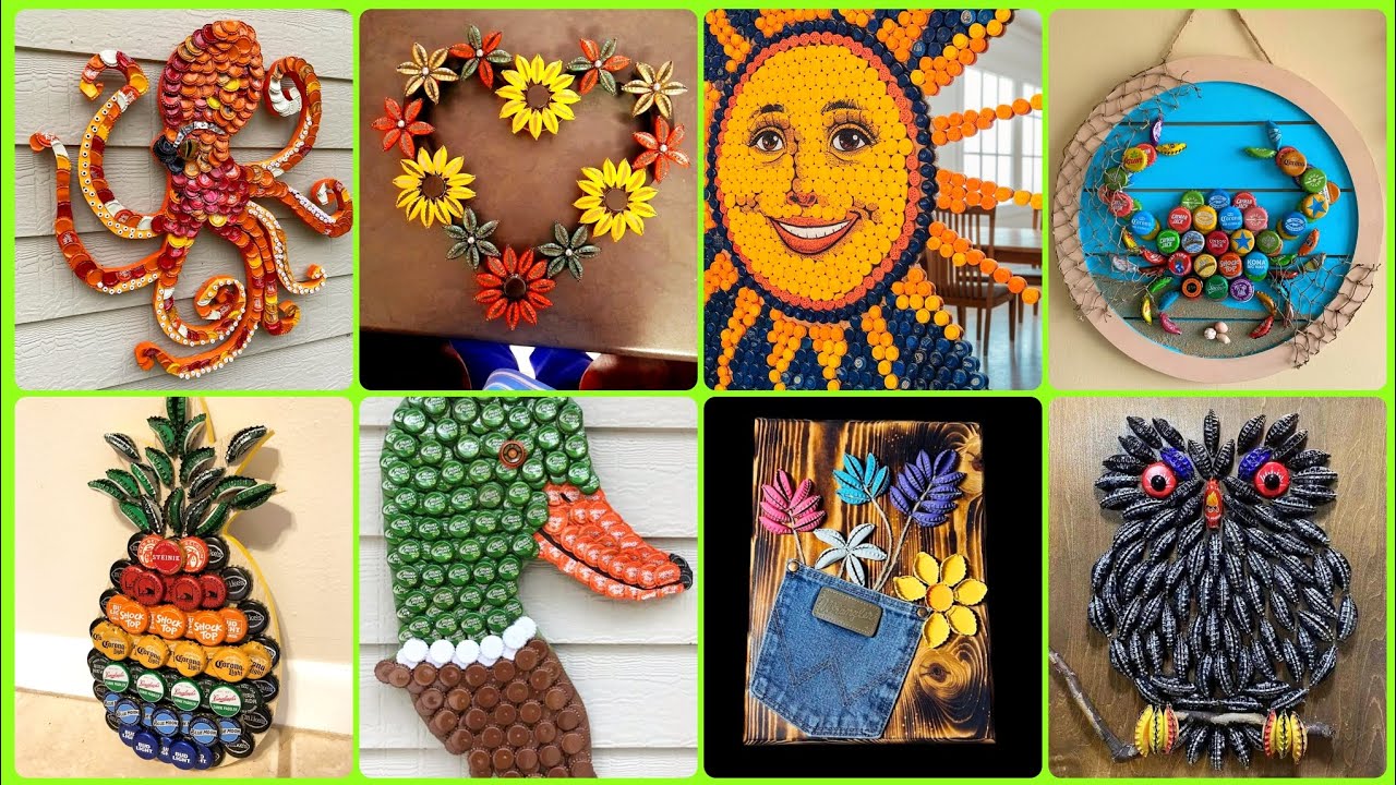 Recycled Bottle Cap Wall Hanging Ideas | Amazing DIY Craft for Home