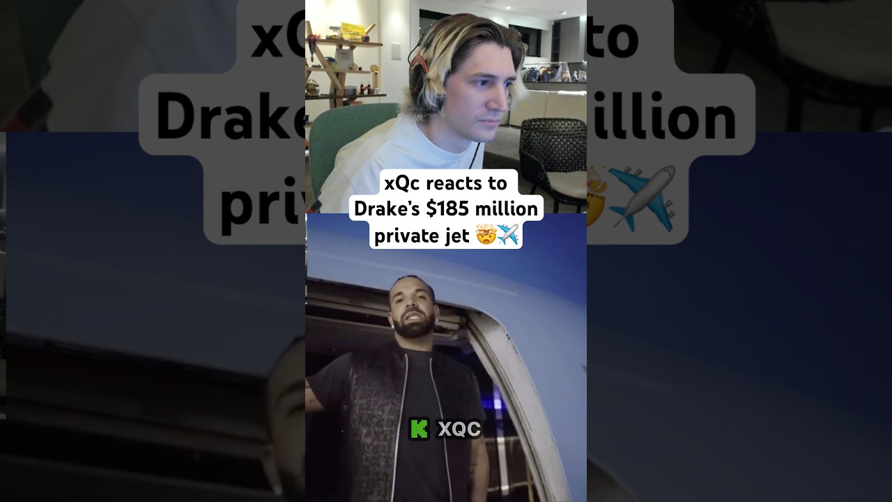 xQc reacts to Drake's $185 MILLION Private Jet 😱 #xqc #drake #rich