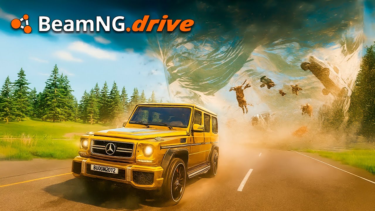 ¡Escapamos DE UN TORNADO en carros LUOJOSOS! | BeamNG.drive