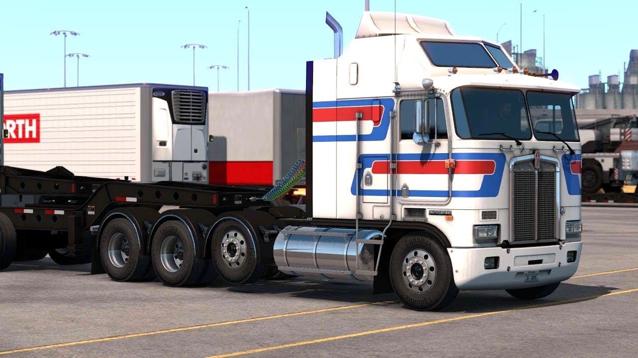 American Truck Simulator - Kenworth K100E Aerodyne Transporting a Log Loader