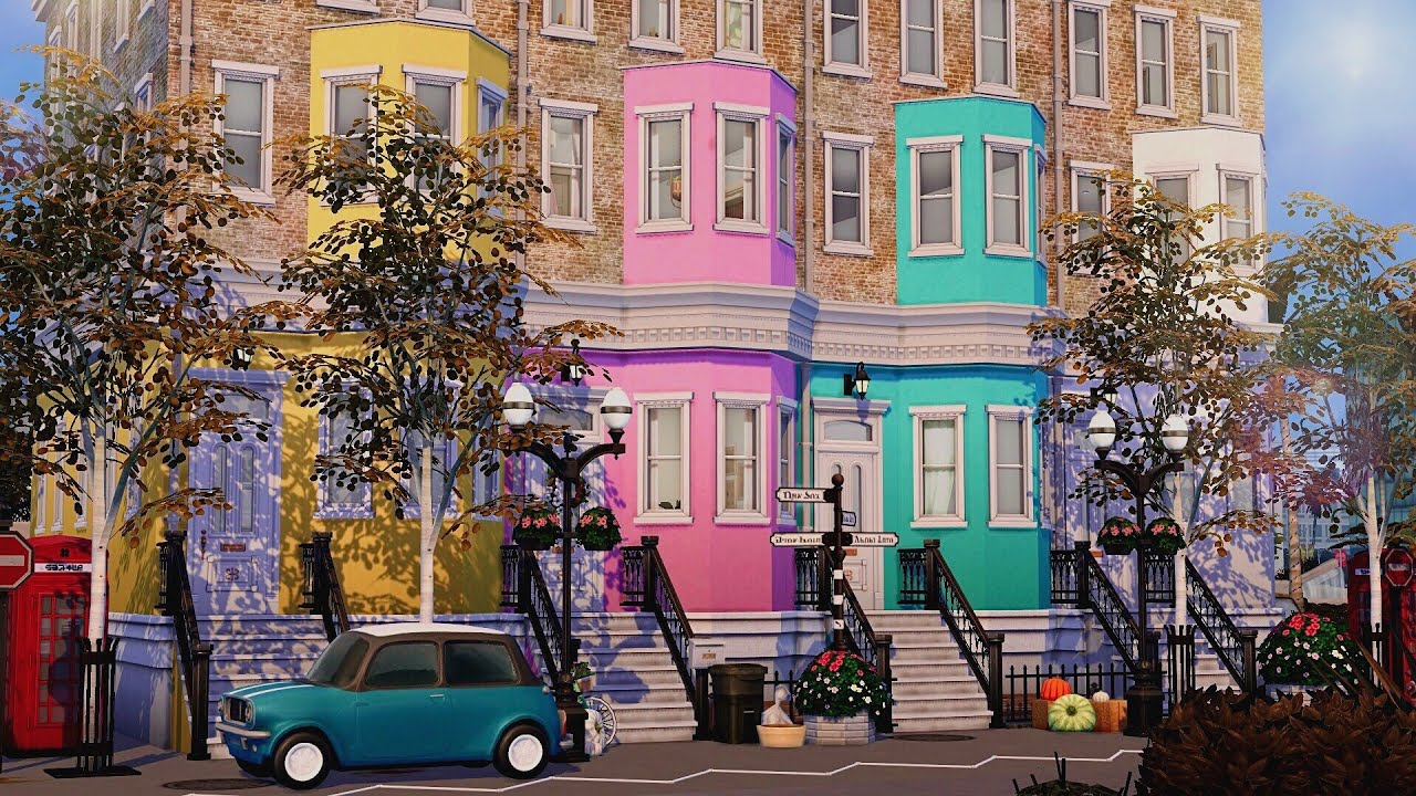 Townhouses Notting Hill • The Sims 4 • No CC | Speed Build