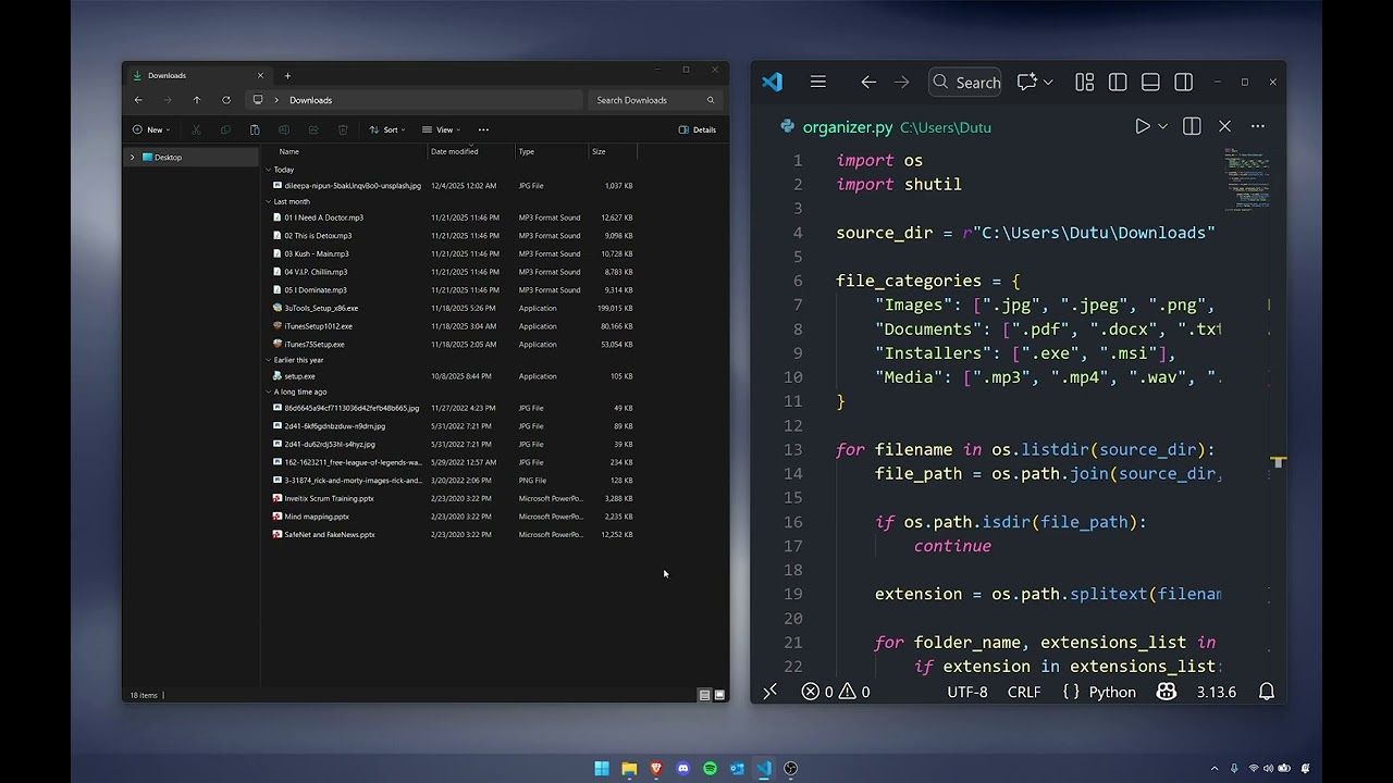 I Automated my Messy Downloads Folder with Python (in 60 seconds)
