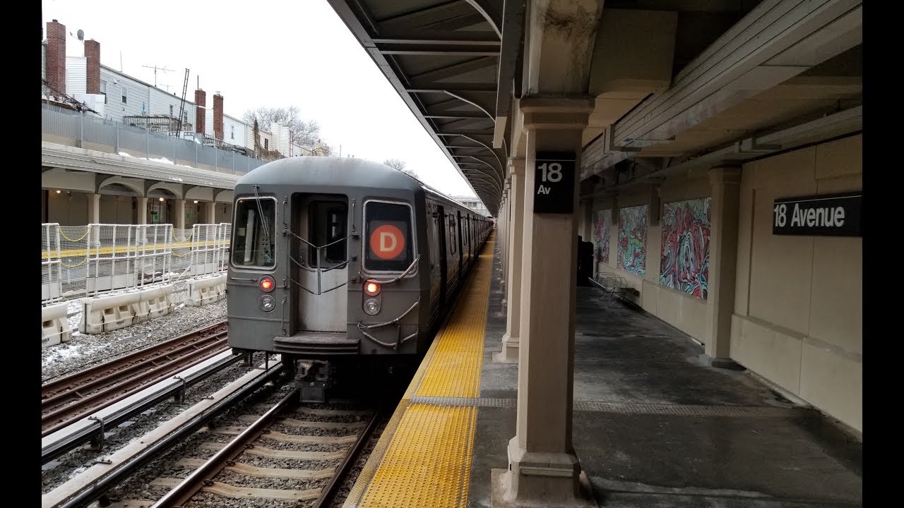 BMT Sea Beach Line: R160 (N) (Q) (W) Train + Rerouted R68 (D) Train + NIS R46 Train @ 18th Avenue