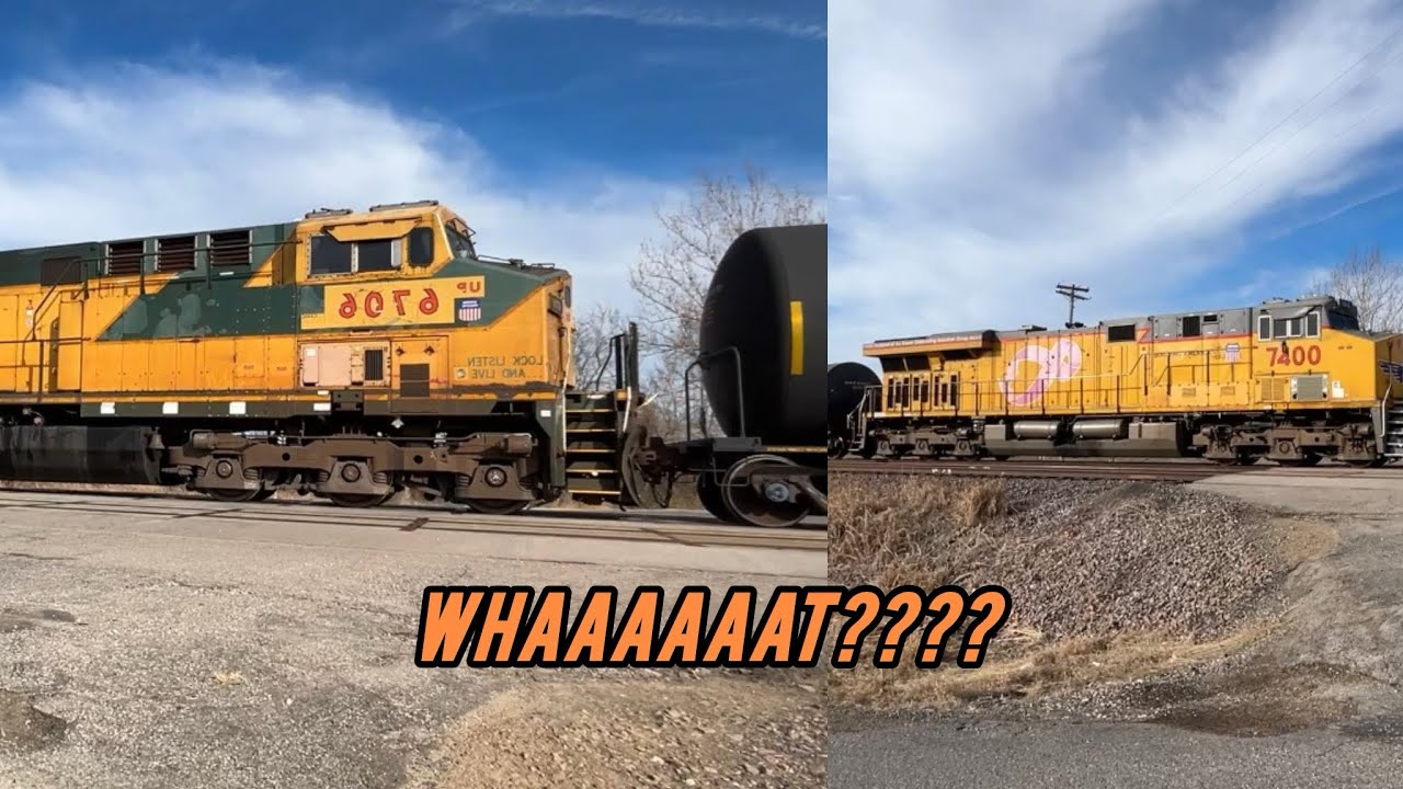 A Northbound UP Manifest with UP7400 & UP (CNW) 6706 !!! #trains #railroad @ Columbia IL