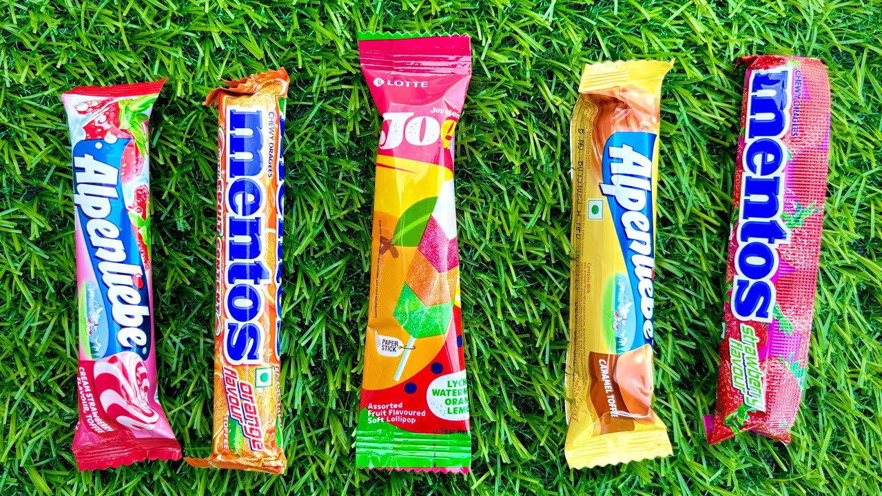 ASMR Most Popular Candys / some lots of colorful rainbow lollipop candy / unpacking chocolate eat