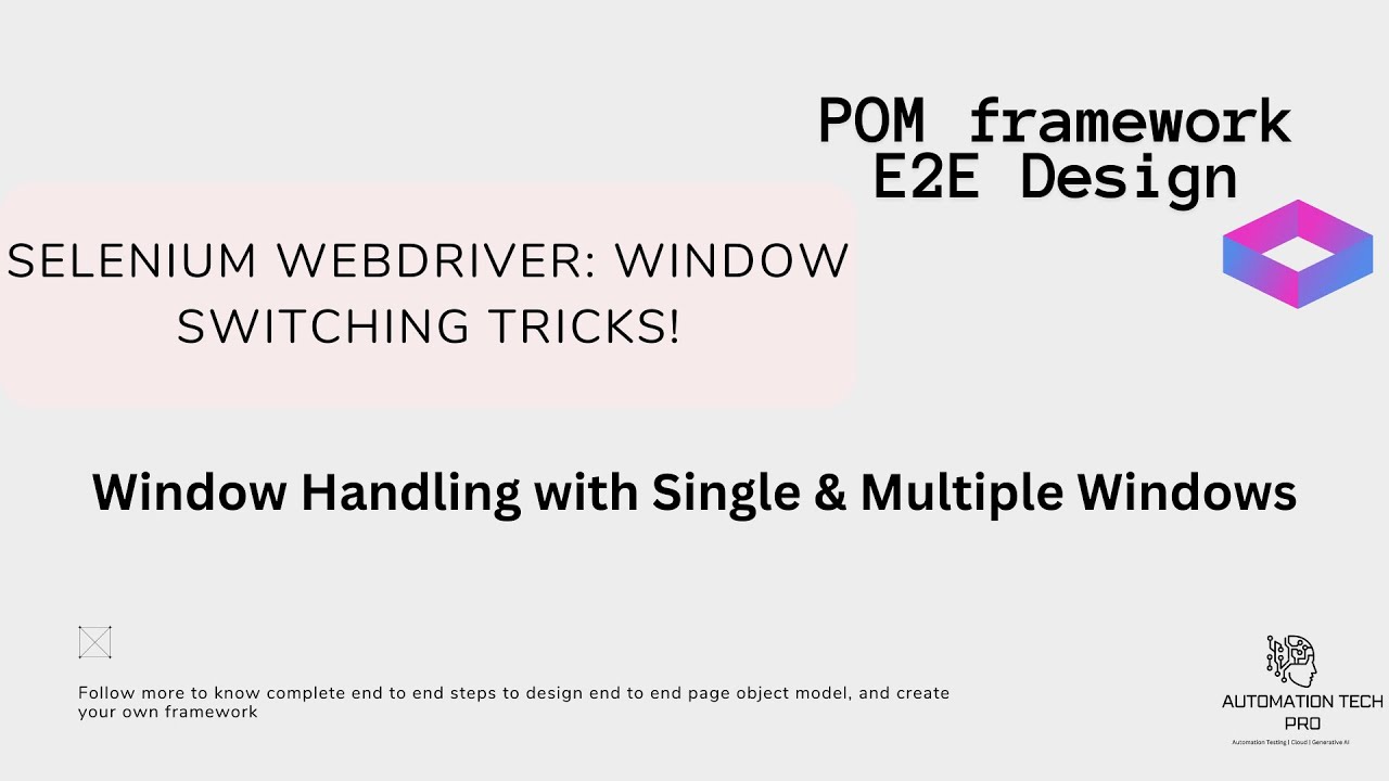Selenium WebDriver: Window Handling with Single & Multiple Windows