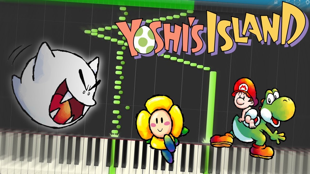 Super Mario's World 2 Yoshi's Island Big Boss Theme Piano Tutorial Synthesia