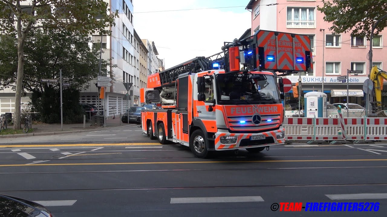 [Bullhorn + Staudurchfahrt] Einsatzfahrten Berufsfeuerwehr + Johanniter Unfall Hilfe Frankfurt FRW 2