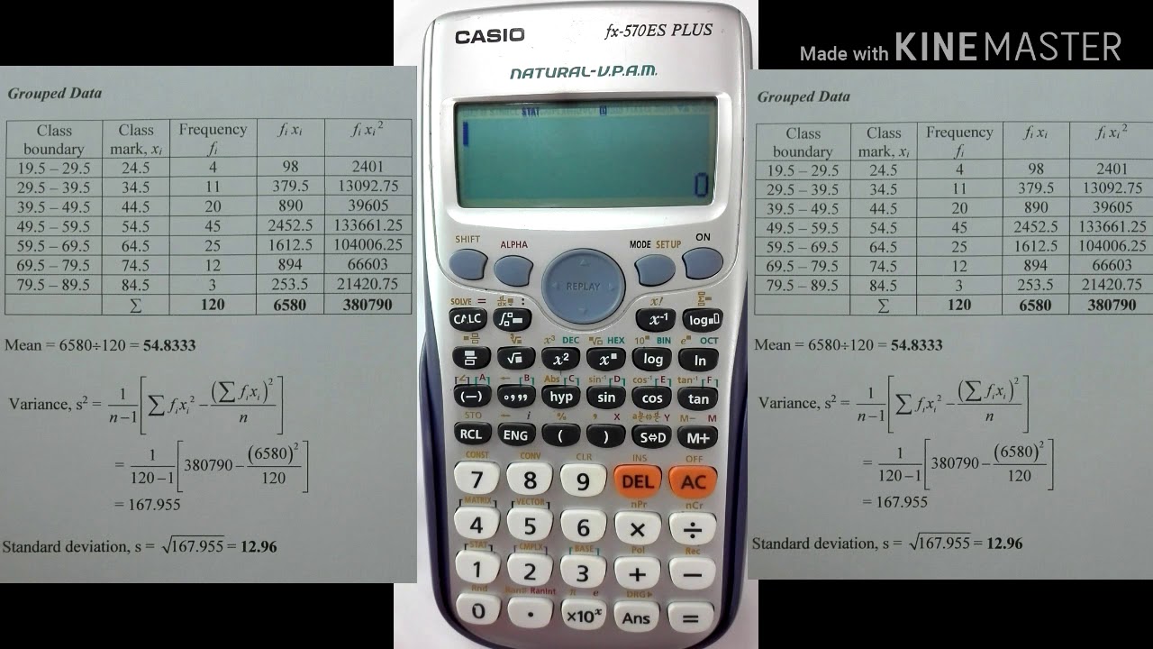 Solving Grouped Data by using Calculator Casio fx-570ES PLUS