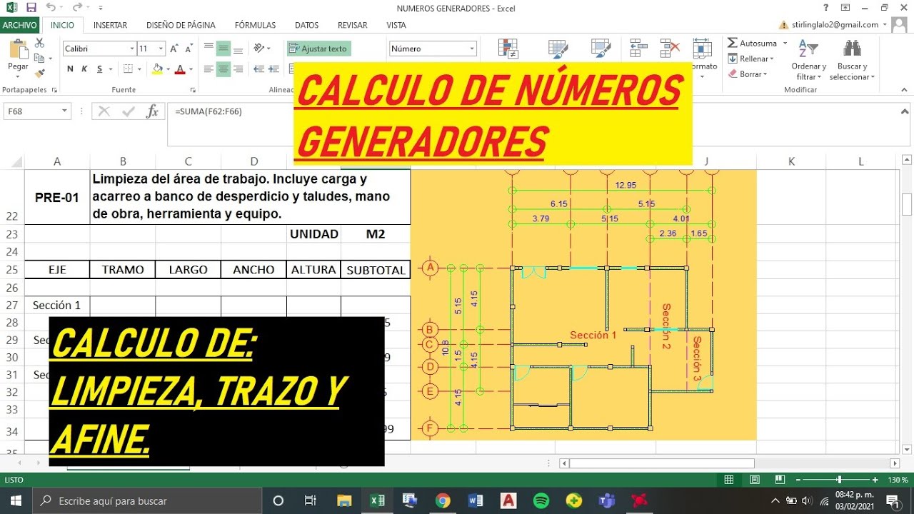 CALCULO DE NÚMEROS GENERADORES 01