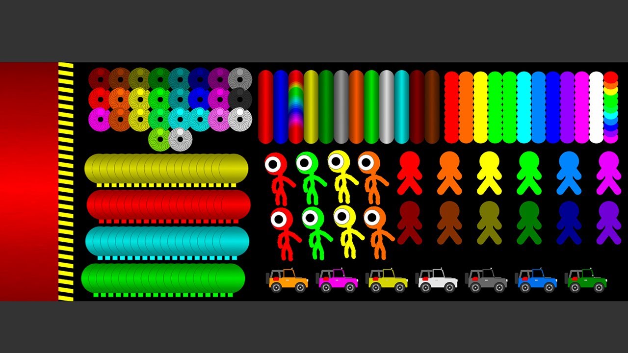 Mix All (Mr Colors, RTTB, Rings, Worm, Cars) Survival Race in Algodoo