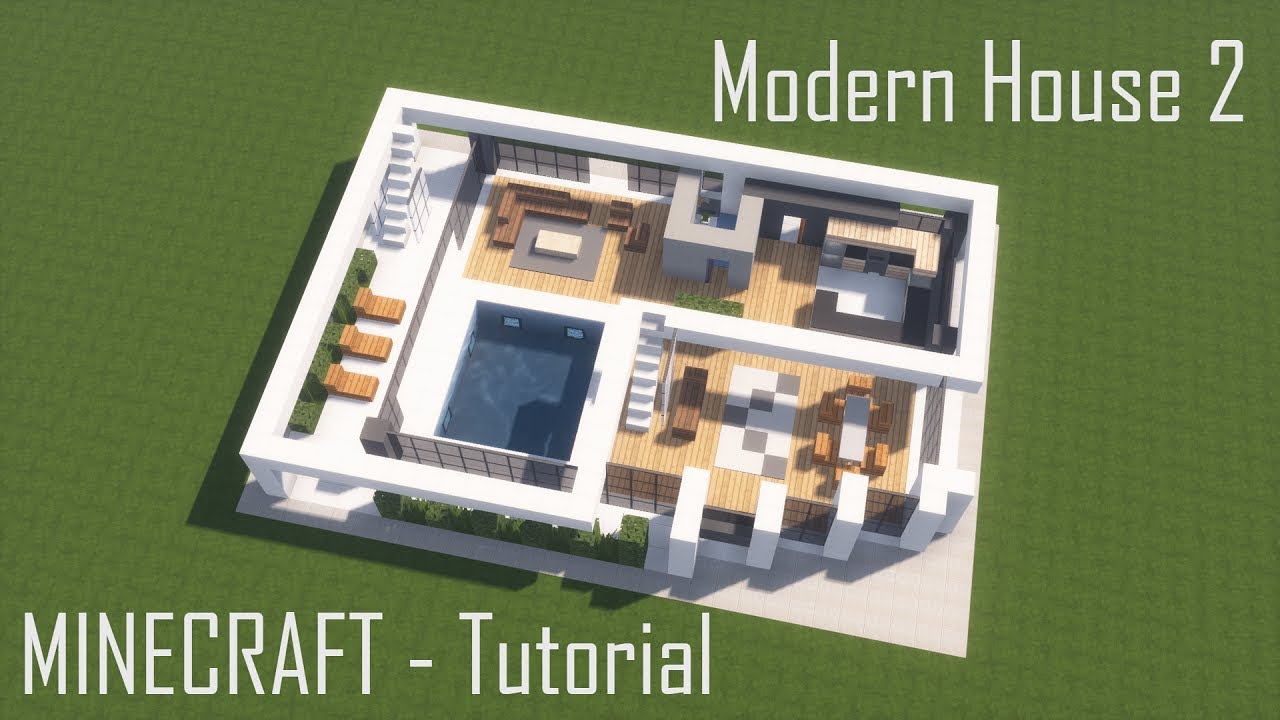 Minecraft Modern House 2 - Tutorial (Interior)