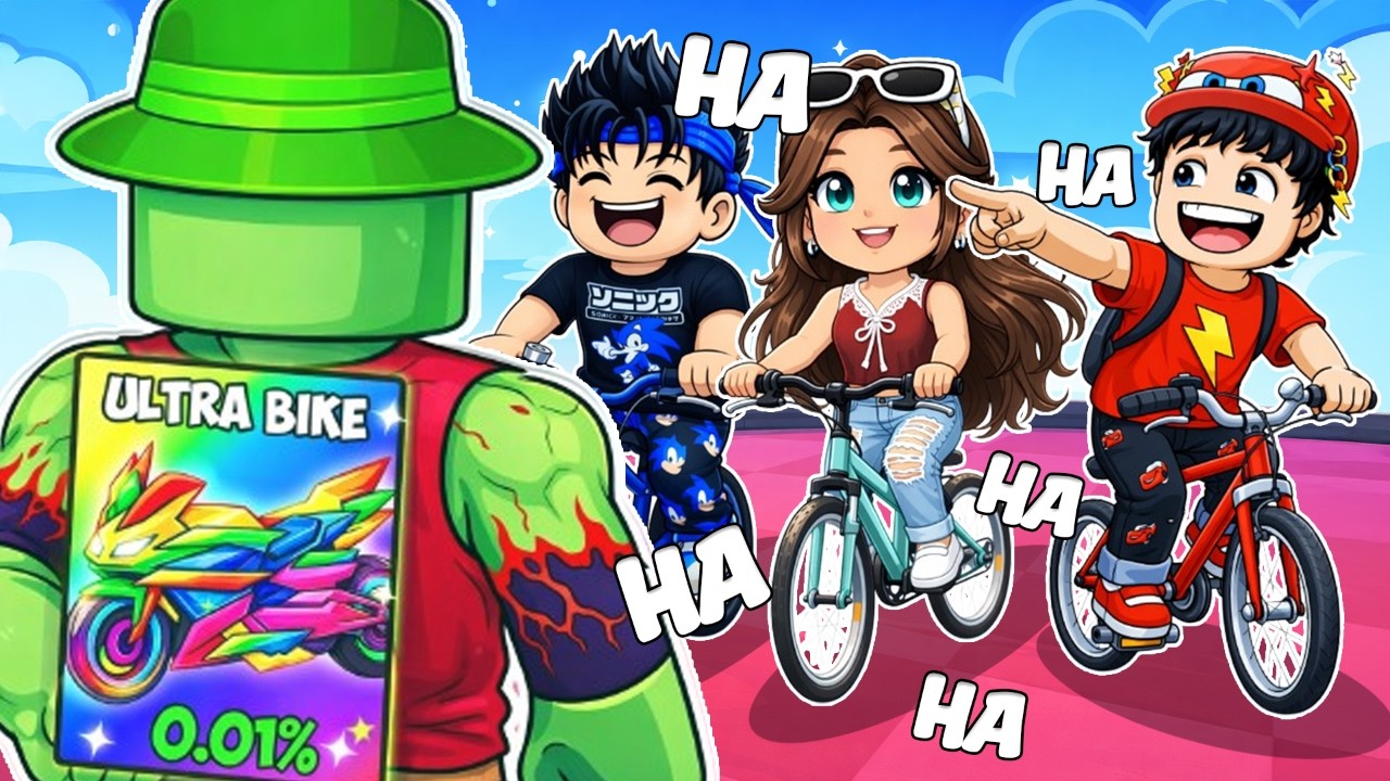 J’ai fait semblant d’être un NOOB sur Bike Obby puis j’ai utilisé la MOTO à 0,01 % ! (Roblox)