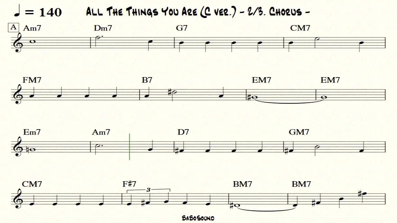 All The Things You Are Backing Track (C ver.)