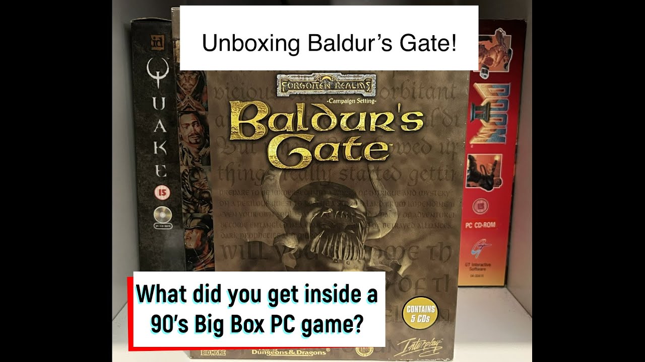 Bioware's Baldurs Gate big box PC game unboxing- what did you get inside a 90's big box pc game?