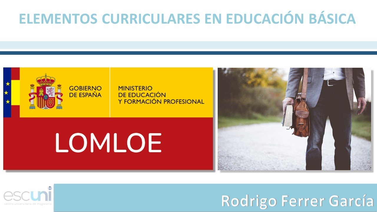 Elementos curriculares de la LOMLOE en la educación básica