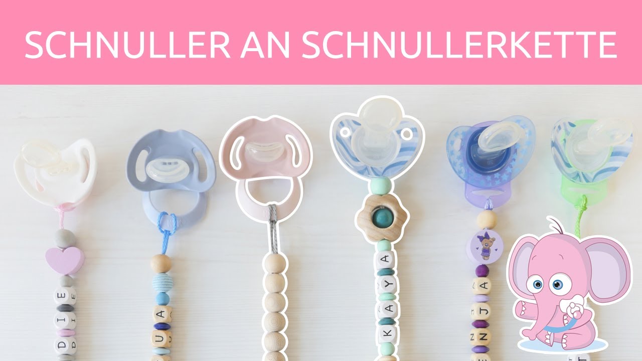 Anleitung: Schnuller an Schnullerkette befestigen ♡ Schnullerkette mit Schlaufe & Silikonadapterring