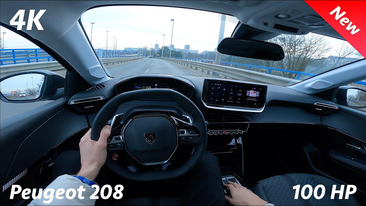 Peugeot 208 Allure 2024 POV drive & quick REVIEW 4K (1.2 PureTech 100 HP, Mild Hybrid 48V e-DCS6)