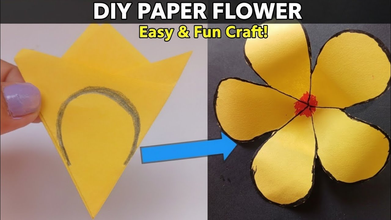 Easy Paper Flower/ Paper Flower Making Idea/ Diy Flower Craft#papercraft#part12