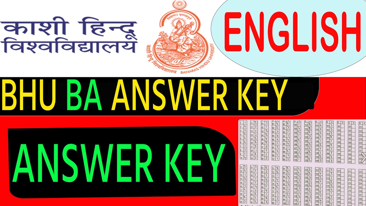 BHU BA ANSWER KEY 2021 | BHU BA ENGLISH ANSWER KEY 2021 |  BA ARTS / BA SOCIAL SCIENCE  ANSWER KEY