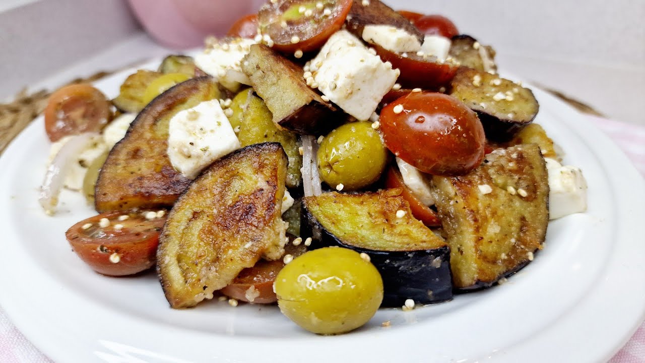 Ensalada Templada de Berenjena al Estilo Mediterráneo | Receta Fácil