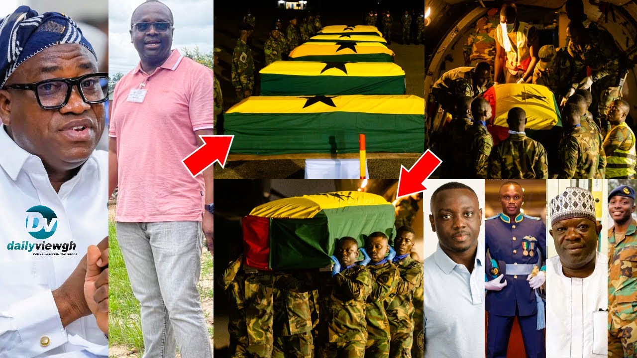 BURNT Bod!es Of Omane Boamah, Murtala Six Others Arrives In Kotoka Airport Amid Tears & Sorrow