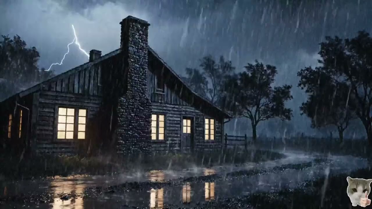 Heavy Rain and Thunder Sounds for Deep Sleep 🌧️ Relaxing Rainstorm Ambience All Night
