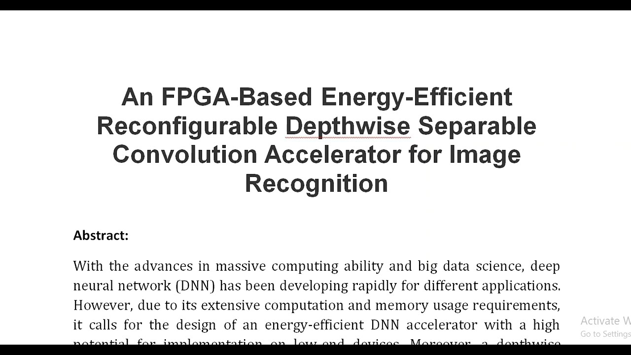 An FPGA Based Energy Efficient Reconfigurable Depthwise Separable Convolution Accelerator for Image