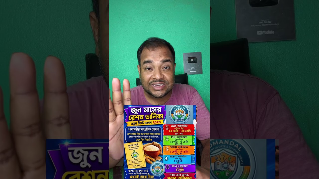 জুন মাসে রেশন এ কি কি দেওয়া হবে 😱😱#ration #news